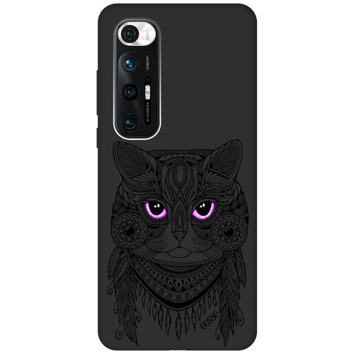 фото Ультратонкий защитный чехол-накладка soft touch для xiaomi mi 10s с 3d принтом "grand cat" черный gosso