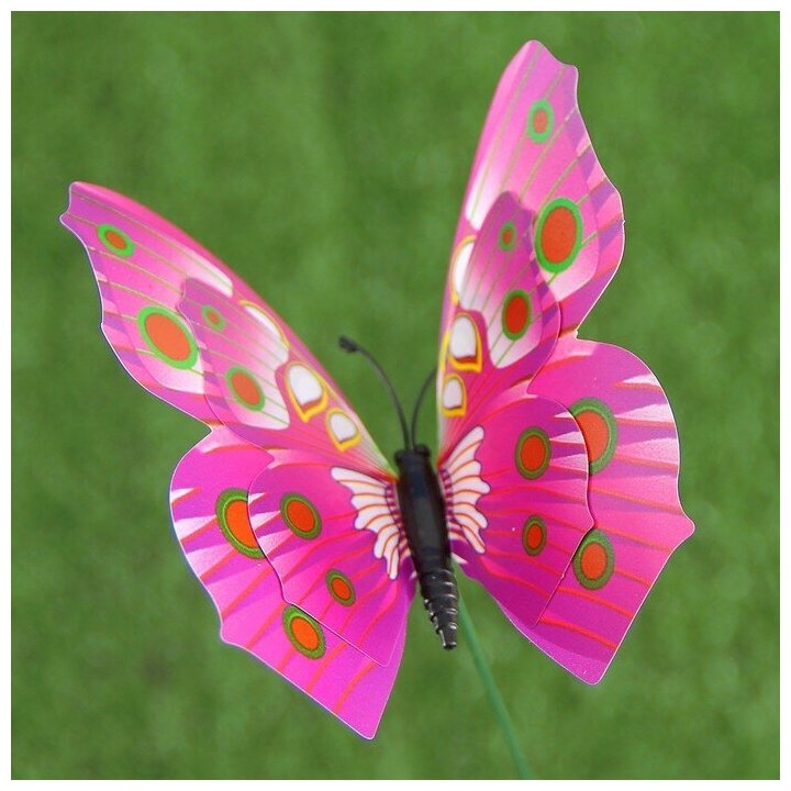Штекер садовый "Бабочка" 8х10см, 25см, микс - фотография № 9