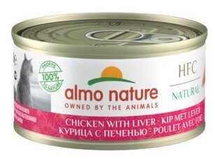 Almo Nature консервы Консервы для Кошек с Курицей и Печенью (HFC - Natural - Natural Chicken and Liver) 9413H | HFC 0,07 кг 24181 (2 шт)