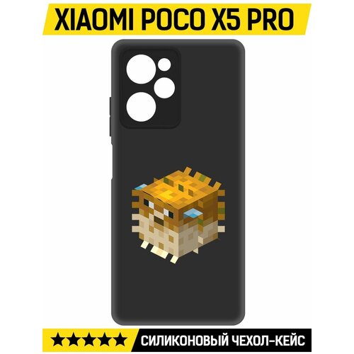 Чехол-накладка Krutoff Soft Case Minecraft-Иглобрюх для Xiaomi Poco X5 Pro черный чехол накладка krutoff soft case minecraft иглобрюх для xiaomi poco c40 черный