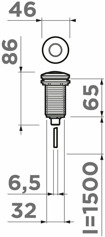 Пневматическая кнопка для измельчителя Omoikiri SW-01-GB графит 4996049 - фотография № 3