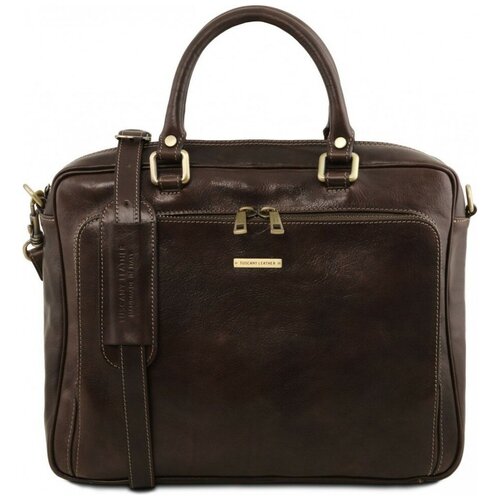 Кожаный портфель для ноутбука Tuscany Leather Pisa TL141660 Темно-коричневый