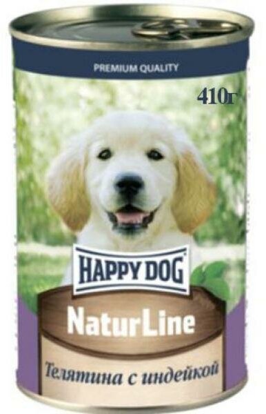 Happy Dog Консервы для щенков Телятина с печенью, сердцем и рисом, 410г 0.41 кг