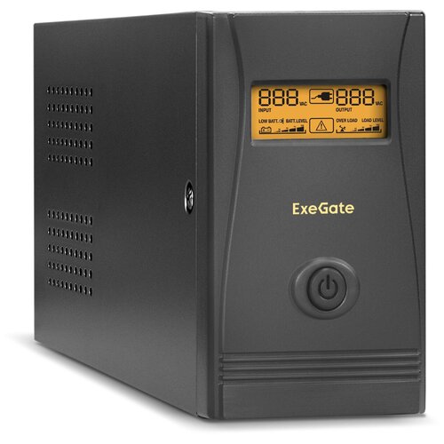 ИБП ExeGate Power Smart ULB-850. LCD. AVR.4C13. RJ <850VA/480W, LCD, AVR, 4*C13, RJ45/11, металлический корпус, Black>