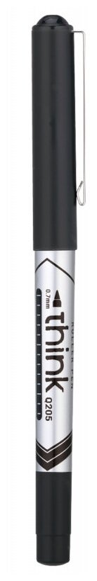 Ручка роллер Deli Think (EQ20520) серый d=0.7мм черн. черн. стреловидный пиш. наконечник линия 0.55м
