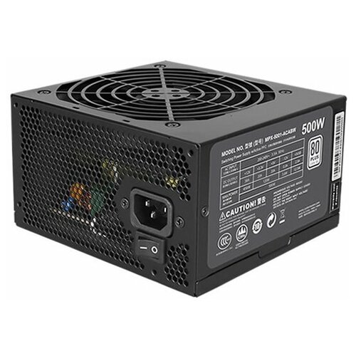 Блок питания Cooler Master MasterWatt Lite, 500W, ATX, 120mm, 6xSATA, 2xPCI-E(6+2), APFC, 80+, cables w/sleeve (MPX-5001-ACABW-ES)