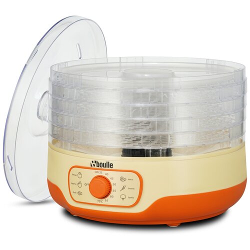Сушилка для овощей и фруктов электрическая дегидратор ВOULLE BFD-701 5 уровней 8 л бежево-оранжевая 188200₽