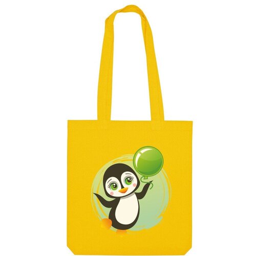 сумка пингвин фиолетовый Сумка шоппер Us Basic, желтый