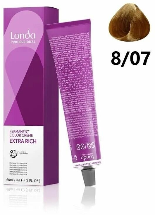 Londa Professional стойкая профессиональная краска для волос 8/07 светлый блонд натурально-коричневый, 60 мл