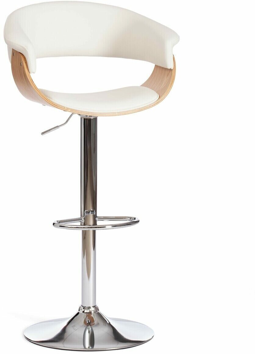 Барный стул VIMTA (mod.4021S) (13 660) TetChair металл/дерево/экокожа, 60х51х91,5-112,5 см, высота сиденья 61,5-82,5 см, белый/натуральный/хром - фотография № 11