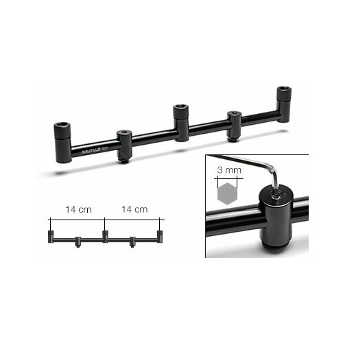 Перекладина снэг-бар Nautilus Blacktron 3 rod Snagbar 30см NSB-330 на 3 удилища (1 шт)