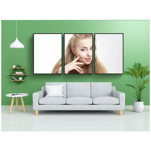 фото Набор модулных постеров для интерьера "модель, женщина, лицо" 60x90 см. в тубусе, без рамки lotsprints