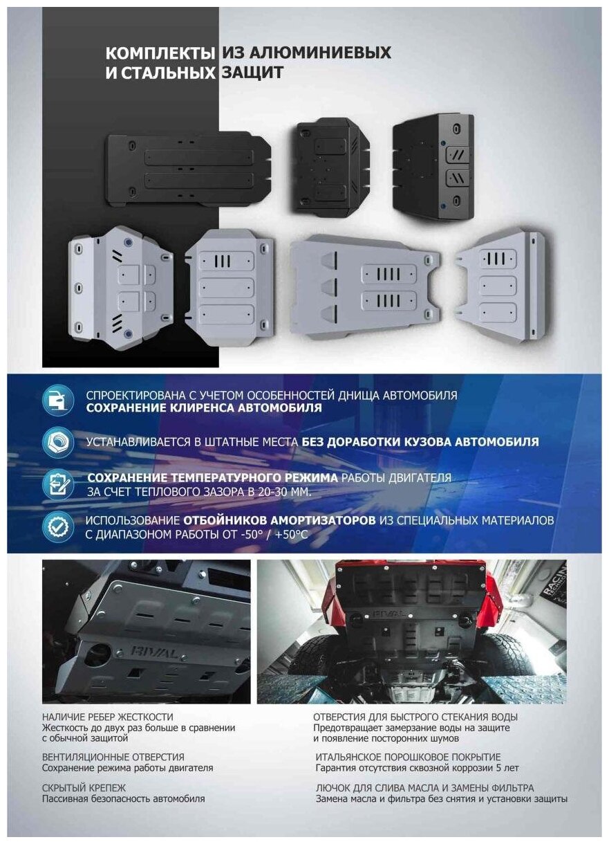 Защита редуктора Rival для Hyundai Creta 4WD 2016-н в ампованная сталь 15 с крепежом 11123621