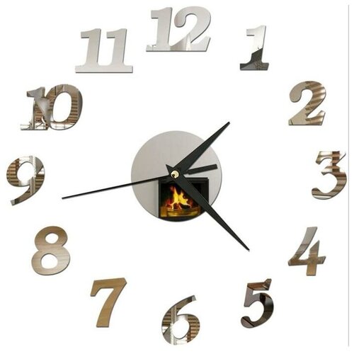 Часы - наклейка Ясмина, d= 45 см, сек. стрелка 13 см, цифра 7.5 х 5 см, серебро