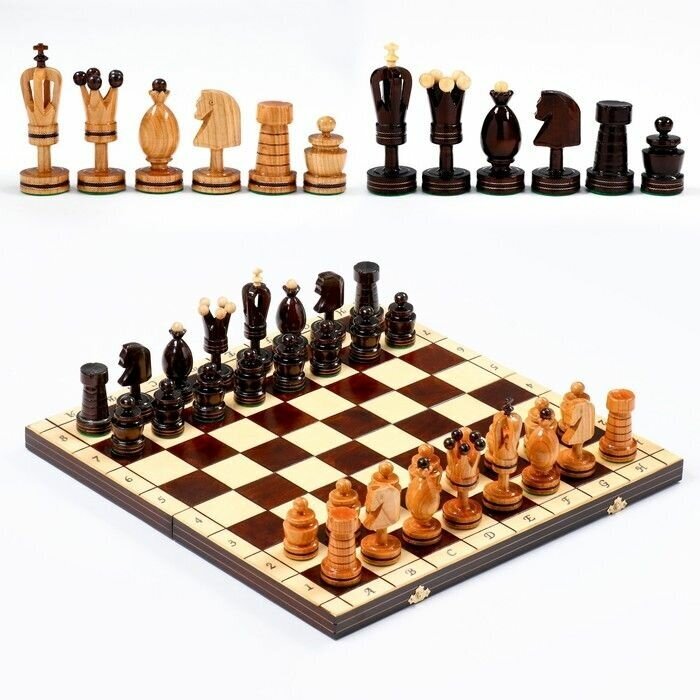 Шахматы "Королевские", 49 х 49 см, король h-12 см, пешка h-6 см