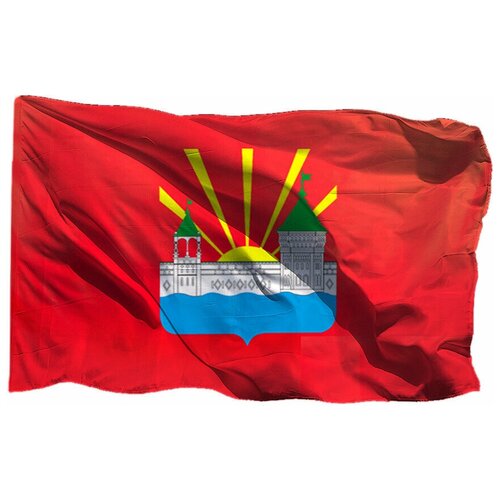 Флаг Дзержинского района на шёлке, 70х105 см для ручного древка