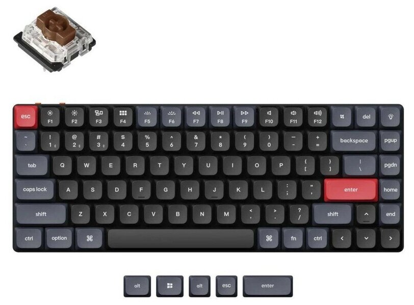 Беспроводная механическая ультратонкая клавиатура QMK Keychron K3 Pro, 84 клавиши, RGB-подсветка, Gateron Brown Switch