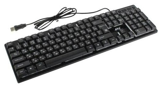 Клавиатура Arx GK-196L, игровая, проводная, подсветка, 104 клавиши, USB, чёрная