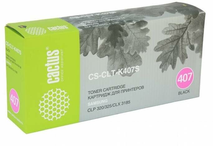 Картридж Cactus CS-CLT-K407S, для Samsung, черный