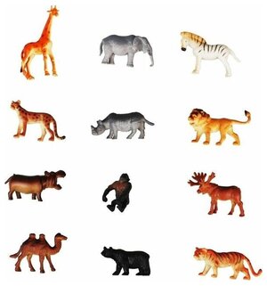 Набор фигурок 1TOY "В мире животных" Животные 12 шт