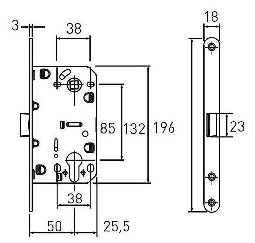 Защелка межкомнатная ARCHIE LM 5212CL N - фотография № 6