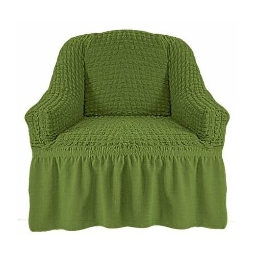 фото Чехол на кресло с оборкой зеленый concordia