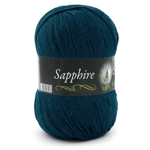 Пряжа Vita Sapphire (Сапфир) 1537 темно-зеленый 45% шерсть ластер, 55% акрил 100г 250м 5шт