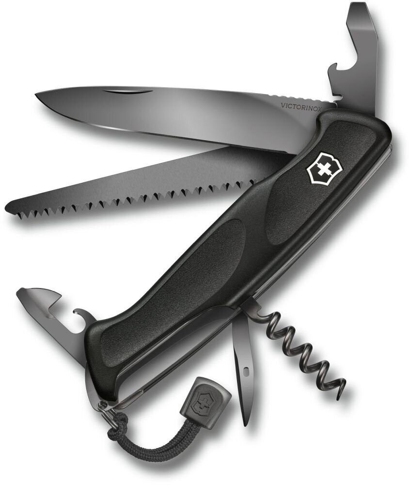 Нож перочинный Victorinox RangerGrip Onyx (0.9563. C31P) 130мм 12функц. черный подар. коробка