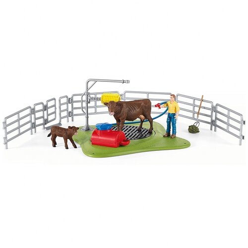 Игровой набор Schleich Весёлая мойка для коровы 42529