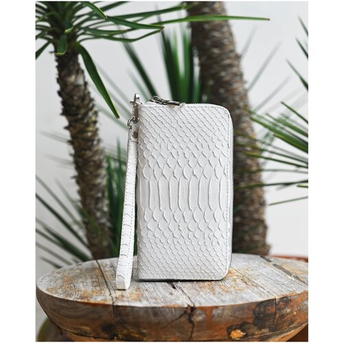 фото Кошелек из натуральной кожи питона белый | pythonium