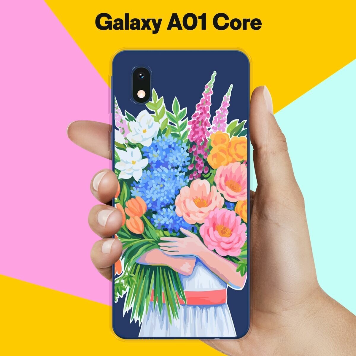 Силиконовый чехол на Samsung Galaxy A01 Core Букет цветов / для Самсунг Галакси А01 Кор