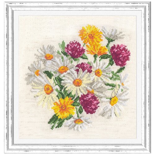 фото "40-17""ромашки"". набор для вышивания крестом (magic needle / чудесная игла) 21 х 23 см."