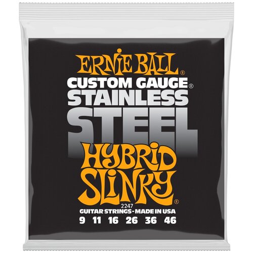 фото Ernie ball 2247 stainless steel slinky hybrid 9-46 струны для электрогитары