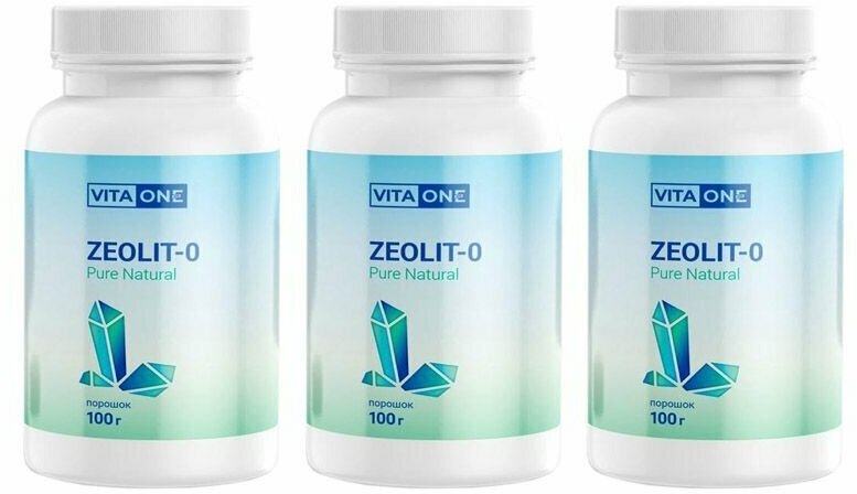 Vita-One 100% цеолит пищевой природный очищение организма для иммунитета взрослым детокс для похудения, 3 шт.
