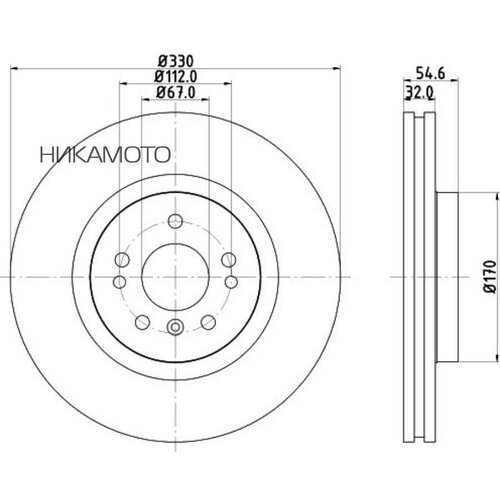 BEHR-HELLA 8DD355113171 Диск тормозной MERCEDES ML W164/R W251 280-350 05- передний вент. D 330мм.