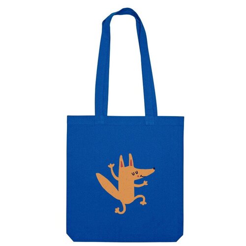 Сумка шоппер Us Basic, синий сумка веселая лиса танцует наивный стиль красный