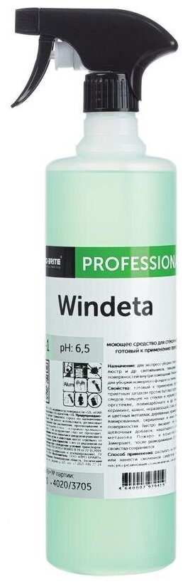 Промышленная химия Pro-Brite Windeta, 1л, моющее средство для стекол и зеркал