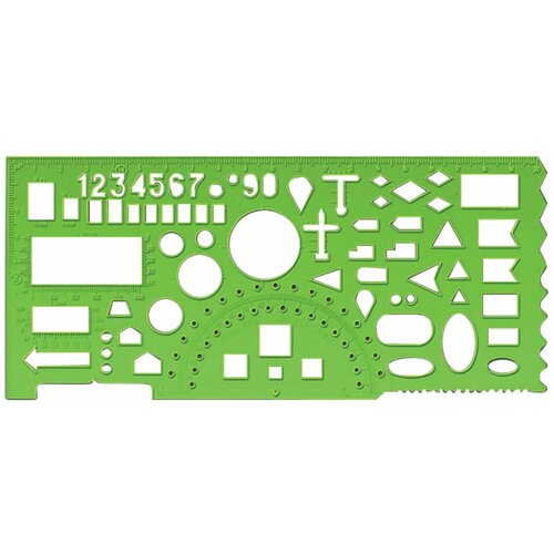 линейка офицерская 20 см зеленая 65 тактических элементов отливная шкала тт01 Линейка СТАММ ТТ01, комплект 40 шт.
