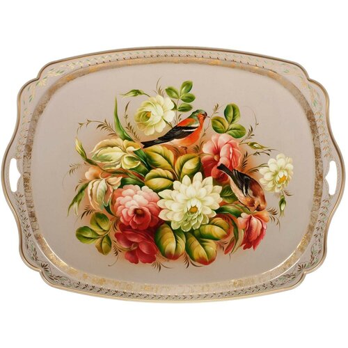 Жостовская фабрика декоративной росписи Жостовский поднос декоративный, размер 61х46 см (A32)