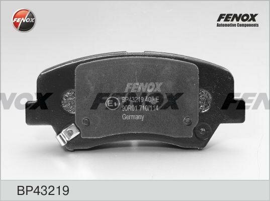 Fenox колодки тормозные дисковые hyundai elantra iii, i30, veloster, kia ceed ii 10- bp43219