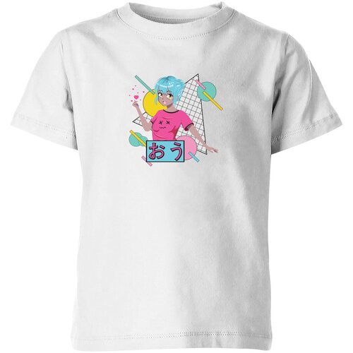 Футболка Us Basic, размер 6, белый детская футболка дружелюбная аниме девушка с голубыми волосами 116 синий