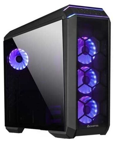 Chieftec Stallion III Black , ATX Gaming case, T Glass, 4x RGB fan, MB sync, remote, Mesh Frontpanel