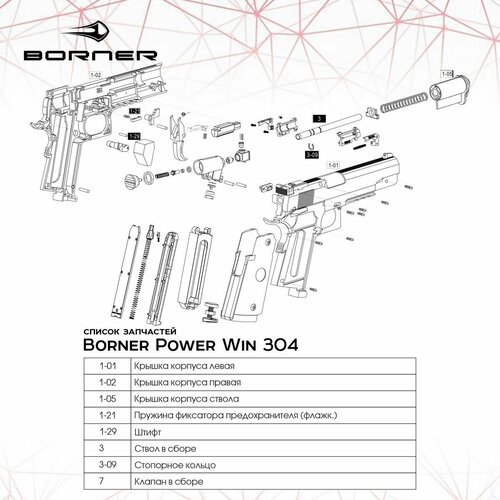 ЗИП Borner Power Win 304: Пружина фиксатора предохранителя (флажк.) WC4-304 1-21