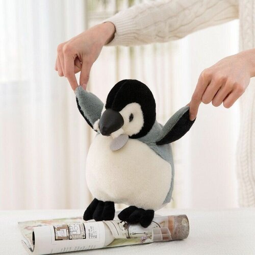 мягкая плюшевая игрушка пингвин пушистый пигвиненок из мадагаскара 23 см Мягкая игрушка реалистичный пингвин, 23 см, мех