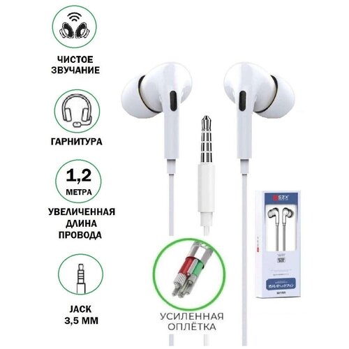 Проводные наушники SZX SD105S Белые 79500₽