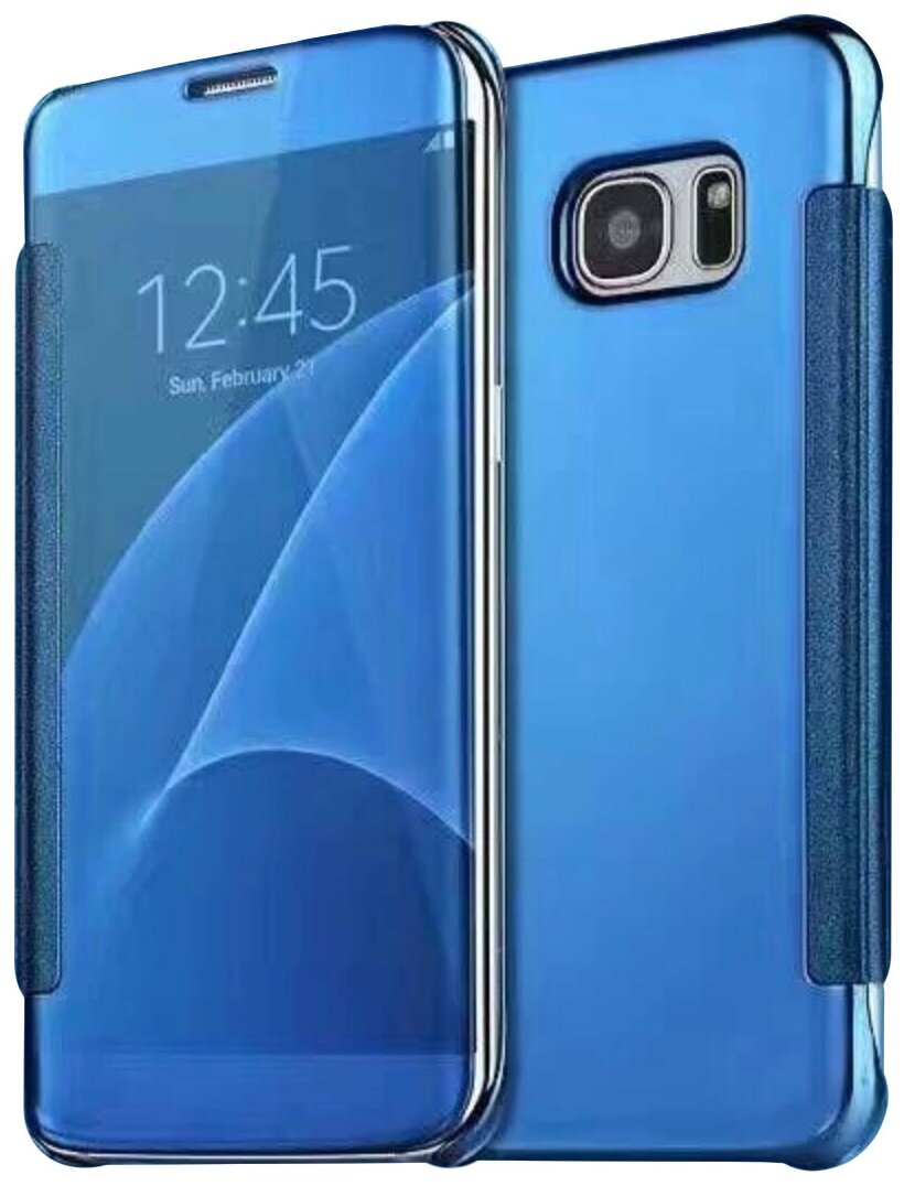 Чехол-книжка MyPads для Samsung Galaxy A3 (2016) SM-A310/ A3100/ A310F 4.7 с дизайном Clear View Cover с полупрозрачной пластиковой крышкой с зер.