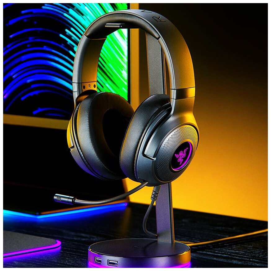 Игровая гарнитура Razer Kraken V3 X (2022) USB 40 динамики 71 звук полноразмерные кардиоидный микрофон подсветка Chroma RGB