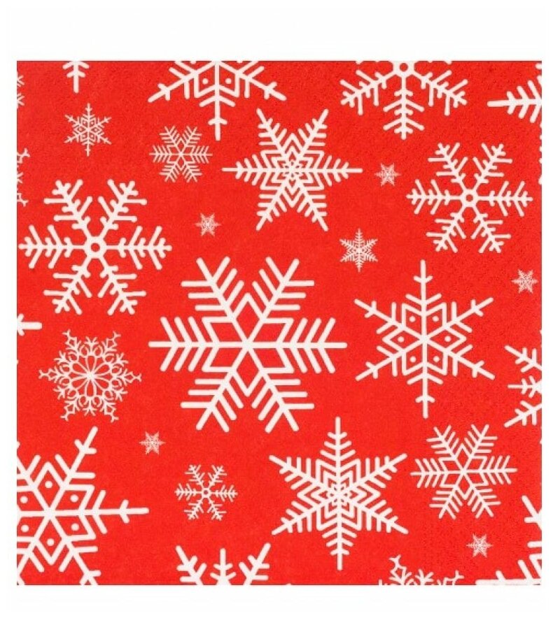 фото Салфетки бумажные PAPSTAR снежные звезды 33х33 см 3-слойные 50 шт