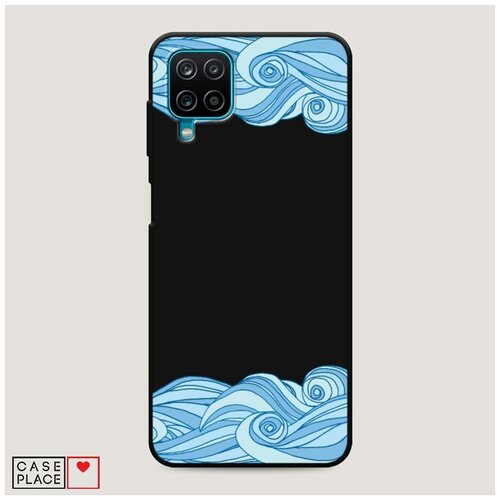 фото Чехол силиконовый матовый samsung galaxy a12 волновые вихри голубые case place