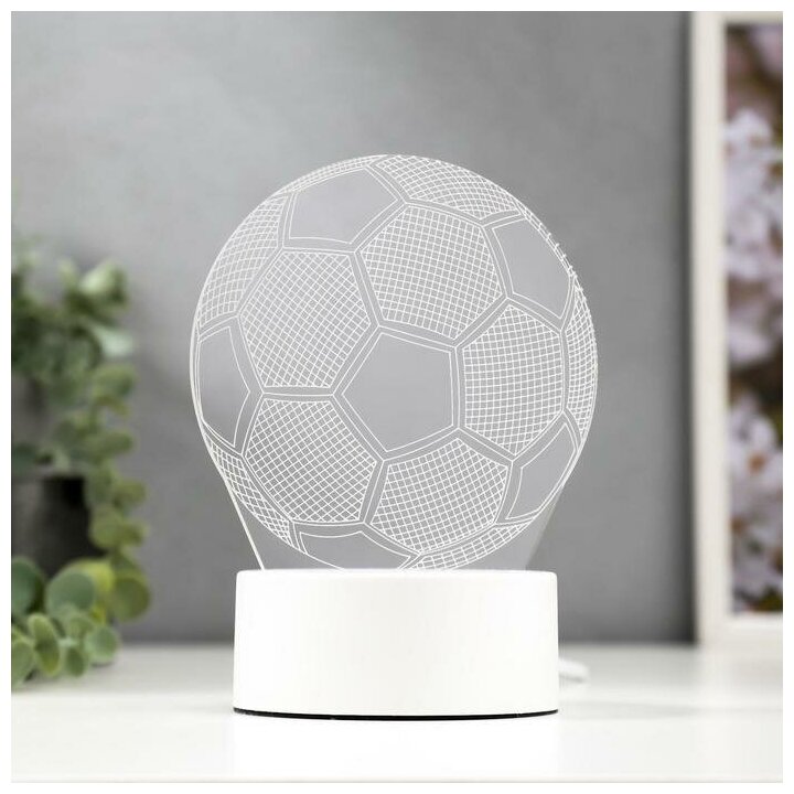 Светильник "Футбольный мяч" от сети 9,5x12,5x16 см - фотография № 2